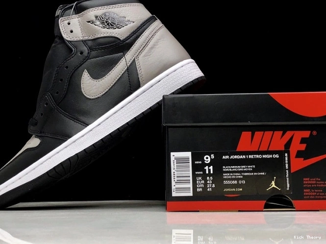 Kick Theory Grey OG Jordan Air Shadow 1 High Retro 555088-013 Black 0802